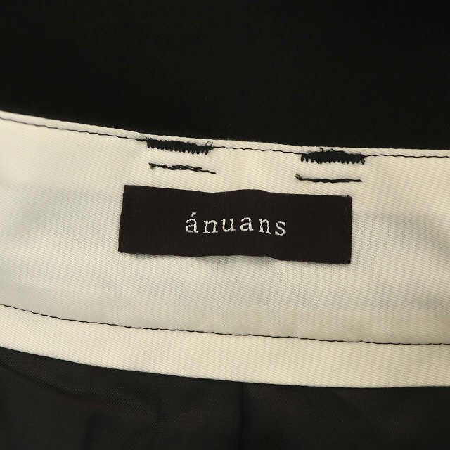 アニュアンス anuans 21年製 ワイドパンツ タック S 黒 ブラック 2