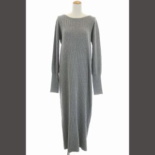 ドゥーズィエムクラス 19AW Rib slit ワンピース リブ ロング 紺