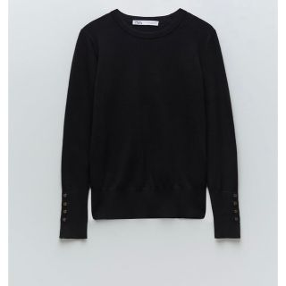 ザラ(ZARA)の【未使用タグ付き】ZARA ザラ　ベーシック　ニット　セーター　ブラック　黒　S(ニット/セーター)