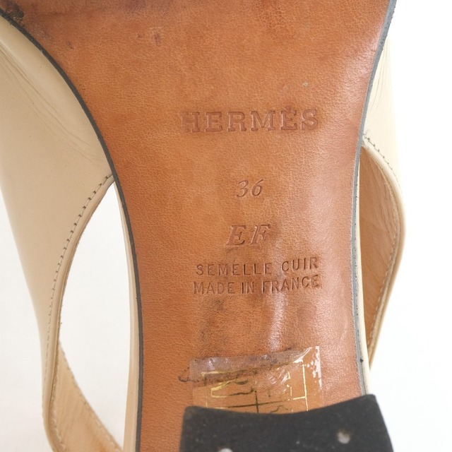 Hermes(エルメス)の【HERMES】エルメス カーフ ベージュ レディース パンプス レディースの靴/シューズ(ハイヒール/パンプス)の商品写真