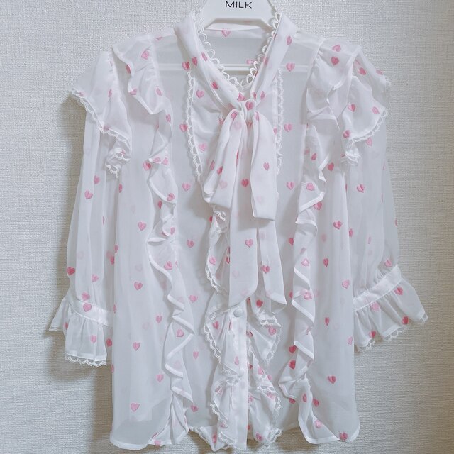 Angelic Pretty Petit Heartブラウス　シロピンク