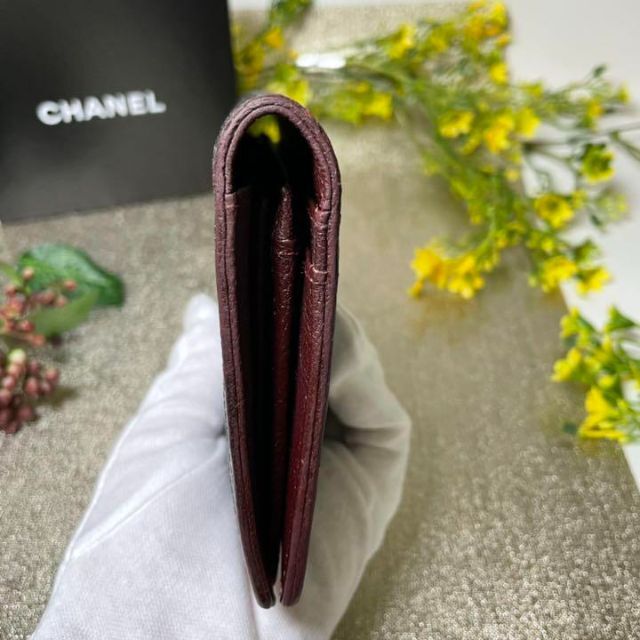 シャネル ビコローレ ココマーク 二つ折り 長財布 カーフ ブラック