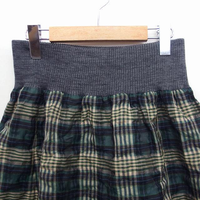 Spick & Span(スピックアンドスパン)のスピック&スパン Spick&Span チェック柄 フレア スカート ミニ 緑 レディースのスカート(ミニスカート)の商品写真