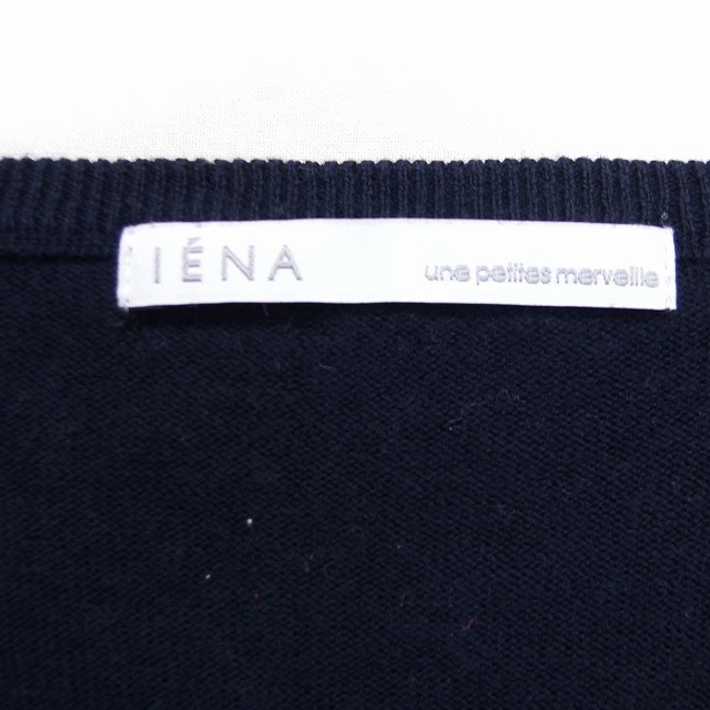 IENA(イエナ)のイエナ IENA ニット セーター ドット ボーダー ボートネック 七分袖 紺 レディースのトップス(ニット/セーター)の商品写真