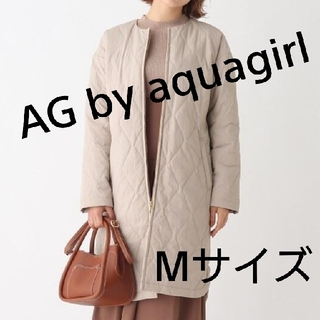 エージーバイアクアガール(AG by aquagirl)の2068 AGbyaquagirl ノーカラーコート ライトベージュ M 新品(ロングコート)