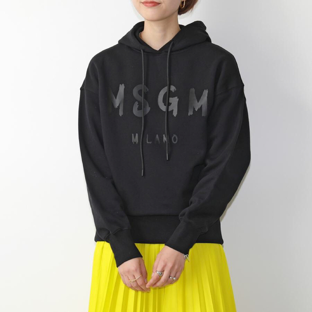 MSGM エムエスジィエム スウェット パーカー フード付き ブラック S