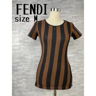 フェンディ(FENDI)のFENDI フェンディー Tシャツ トップス 42 M ボーダー レディース 綿(カットソー(半袖/袖なし))
