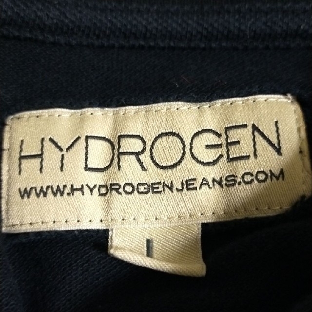 HYDROGEN(ハイドロゲン)のハイドロゲン半袖ポロシャツ　ブラック　ハイビスカス メンズのトップス(ポロシャツ)の商品写真