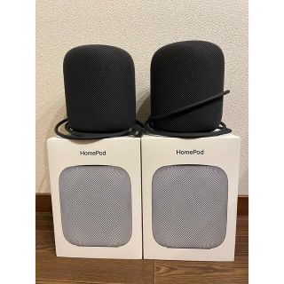 アップル(Apple)の美品 Apple HomePod ブラック ２本セット(スピーカー)