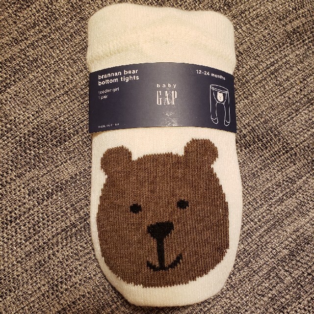 babyGAP(ベビーギャップ)のGAP　くまタイツ　アイボリー キッズ/ベビー/マタニティのこども用ファッション小物(靴下/タイツ)の商品写真