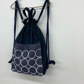 ミナペルホネン(mina perhonen)のハンドメイド　ナップサック　リュック【ミナぺルホネン】SOLD!!(バッグ/レッスンバッグ)