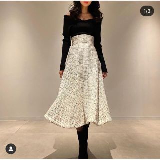 ハーリップトゥ(Her lip to)のmofufu様専用　naoho corset tweed flare skirt(ロングスカート)