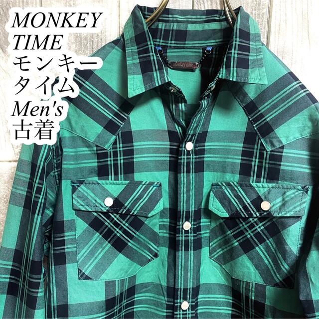 UNITED ARROWS(ユナイテッドアローズ)の【monkey time】モンキータイム　7分袖シャツ　チェック　日本製　S メンズのトップス(シャツ)の商品写真