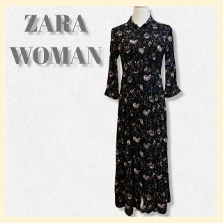 ザラ(ZARA)の♡ZARA WOMAN　ザラウーマン　花柄ワンピース　美品　フレアワンピース(ロングワンピース/マキシワンピース)