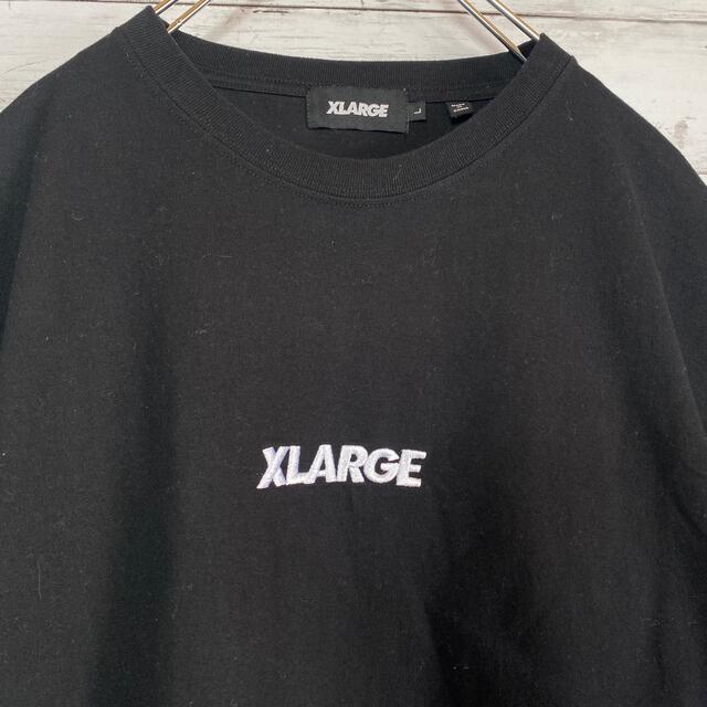 XLARGE(エクストララージ)の【人気デザイン】エクストララージ☆刺繍センターロゴビックサイズブラックTシャツ メンズのトップス(Tシャツ/カットソー(半袖/袖なし))の商品写真