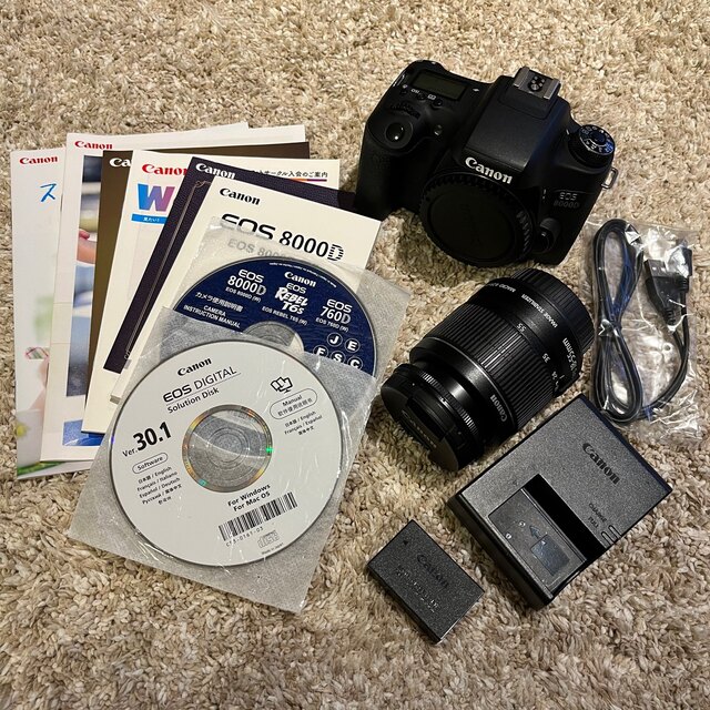 canon eos 8000d 18-55㎜レンズセット 一眼レフ 贈る結婚祝い 19344円