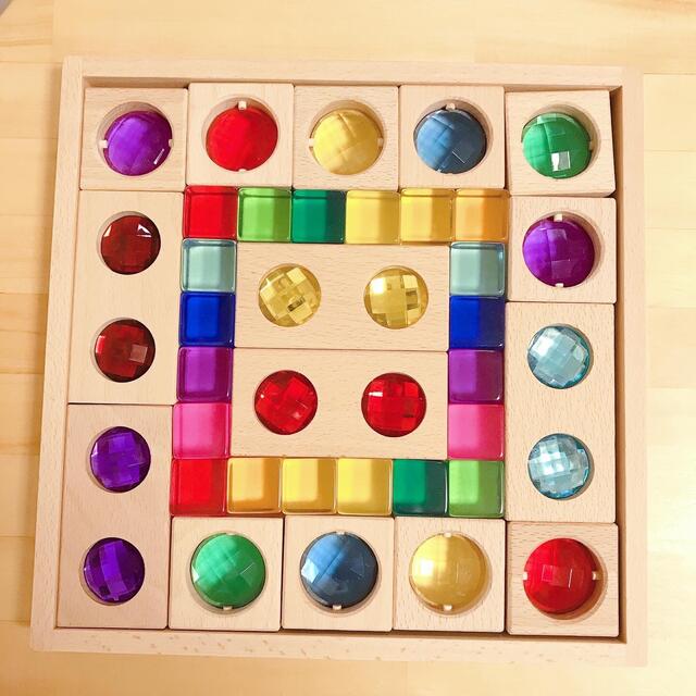 新品 ジュエルブロック モンテッソーリ 知育玩具 アクリル積み木