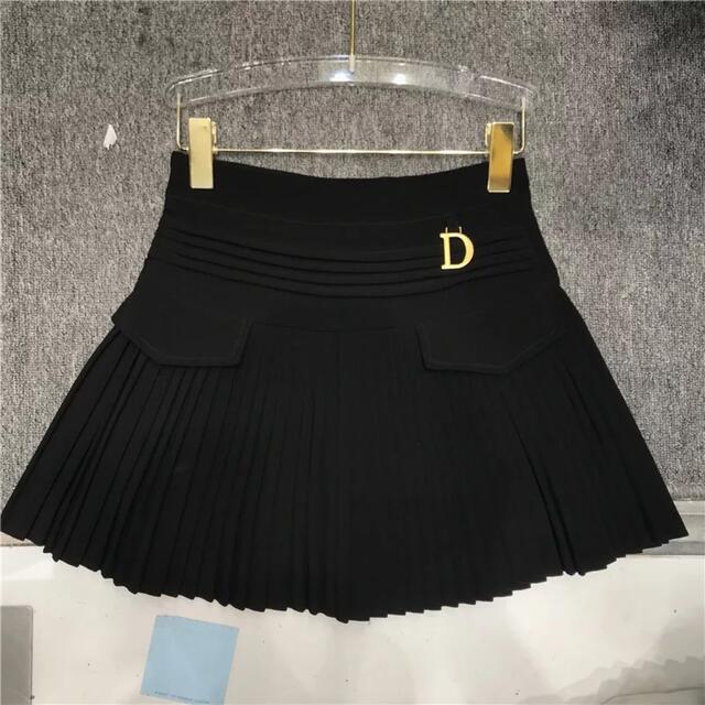 ディオール　スカート　ショートパンツ付き　ロゴ　ブラック　36