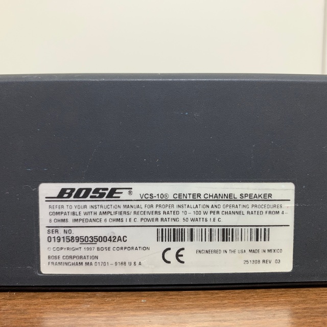 BOSE(ボーズ)の【K6MAX様専用】Bose VCS-10 スマホ/家電/カメラのオーディオ機器(スピーカー)の商品写真