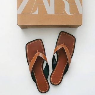 ザラ(ZARA)のZARA ザラ　サンダル　36/23.5㎝　キャメル　レディース(サンダル)