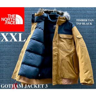 ザノースフェイス(THE NORTH FACE)のXXL ノースフェイス ゴッサム パーカー付グースダウンジャケット550 タン(ダウンジャケット)