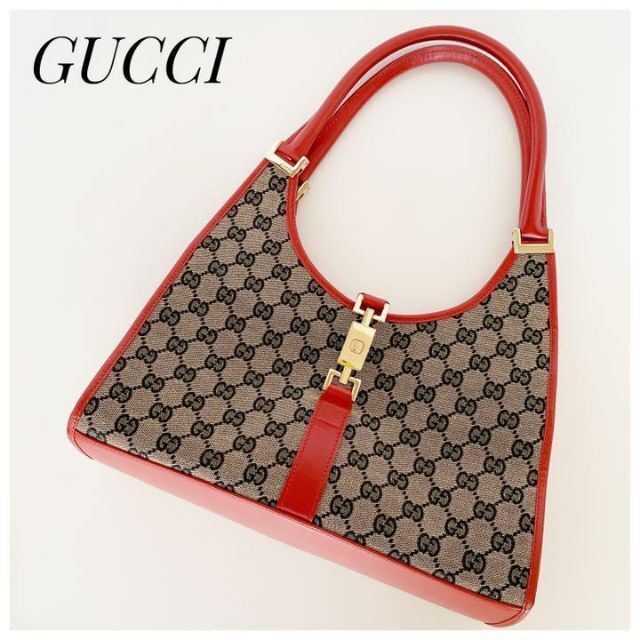 オンライン直売 GUCCI グッチ キャンバスレザー ジャッキー