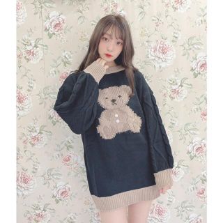 スワンキス(Swankiss)のSwankiss HB 21 teddy knit OP （ブラック）(ニット/セーター)