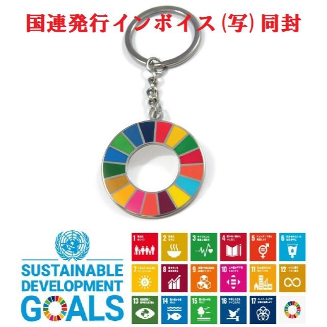 【5個セット】SDGs　キーホルダー　国連本部正規輸入品　ﾋﾟﾝﾊﾞｯｼﾞ代替スマホ/家電/カメラ