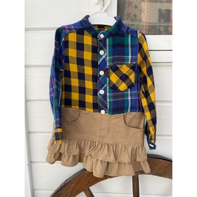 Kidsリメイクチェックワンピ リメイクオールインワン 子供服 女の子服 おしゃの通販 By Takaloha Market ラクマ