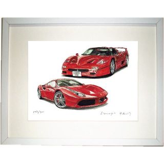 Ferrari - GC-619フェラーリF50/488限定版画サイン有額装済作家 Ferrari - GC-619フェラーリF50/488限定版画サイン有額装済作家