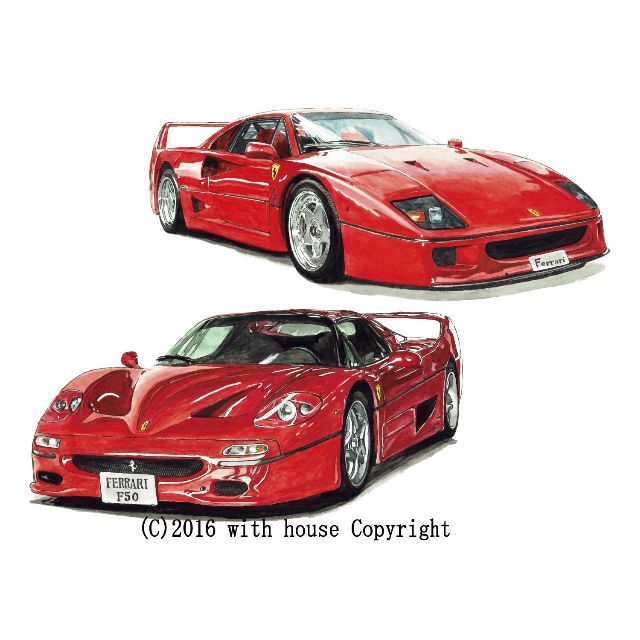 交換無料! Ferrari - GC-620フェラーリF50/F40限定版画サイン有額装済作家 F1