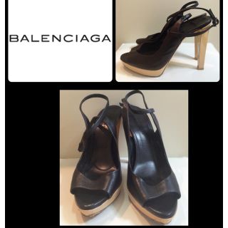 バレンシアガ(Balenciaga)のバレンシアガ♡ブラックレザー ストラップ パンプス♡(ハイヒール/パンプス)