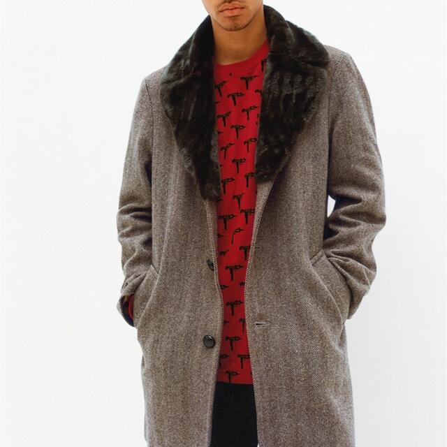 SupremeのSupremeSupreme'FurCollarTweedCoat'ファーコート チェスター