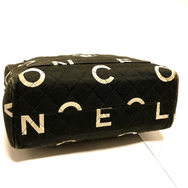 CHANEL(シャネル)のシャネル ハンドバッグ - 黒×白 コットン レディースのバッグ(ハンドバッグ)の商品写真