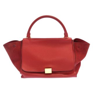 セリーヌ(celine)のCELINE セリーヌ トラぺーズ 2way ショルダーバッグ バッグ レディース レザー レッド(ショルダーバッグ)