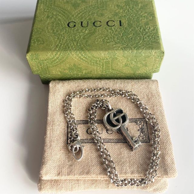 極美品・男女兼用】グッチ GUCCI ダブルG キーネックレス ペンダント