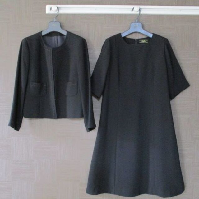 レリアン 黒 ワンピース スーツ 15+ 日本製 大きいサイズ 美品