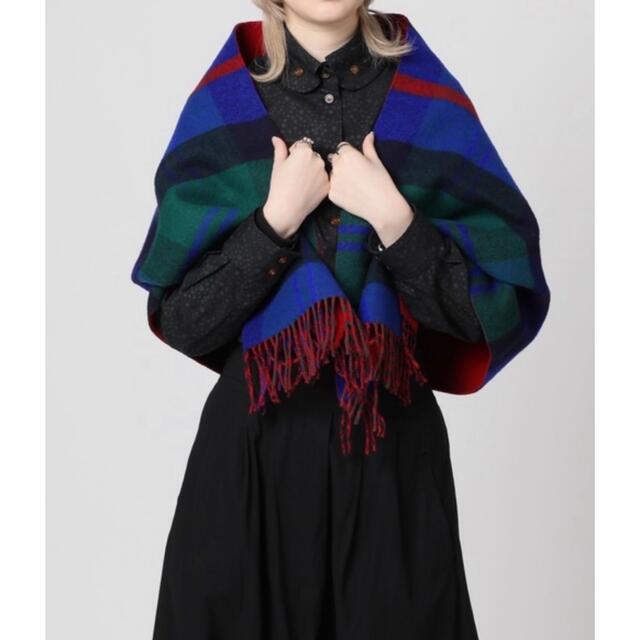 ヴィヴィアンウエストウッド 美品ボタン付きリバーシブルショール