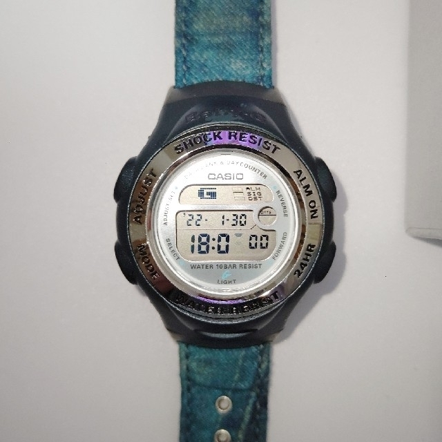 CASIO(カシオ)のCASIO ベビーG BG-173V デニム柄 中古 電池交換済み レディースのファッション小物(腕時計)の商品写真