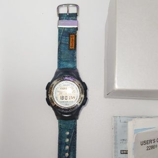 カシオ(CASIO)のCASIO ベビーG BG-173V デニム柄 中古 電池交換済み(腕時計)