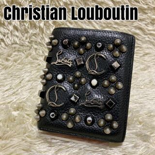 クリスチャンルブタン(Christian Louboutin)のクリスチャンルブタン パネトーネ 折り財布 レザー スパイクスタッズ  ブラック(財布)