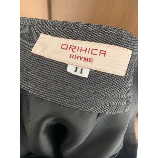 ORIHICA(オリヒカ)のチャコールグレー　パンツスーツ　９号　１１号　オリヒカ レディースのフォーマル/ドレス(スーツ)の商品写真