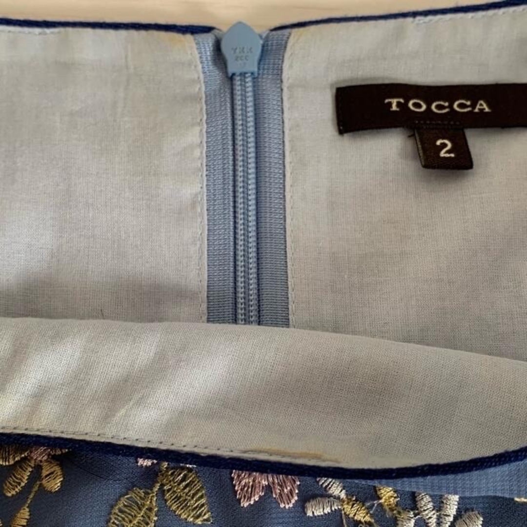 TOCCA - TOCCA ワンピース お花柄刺繍トッカ青色ブルー水色カラフル