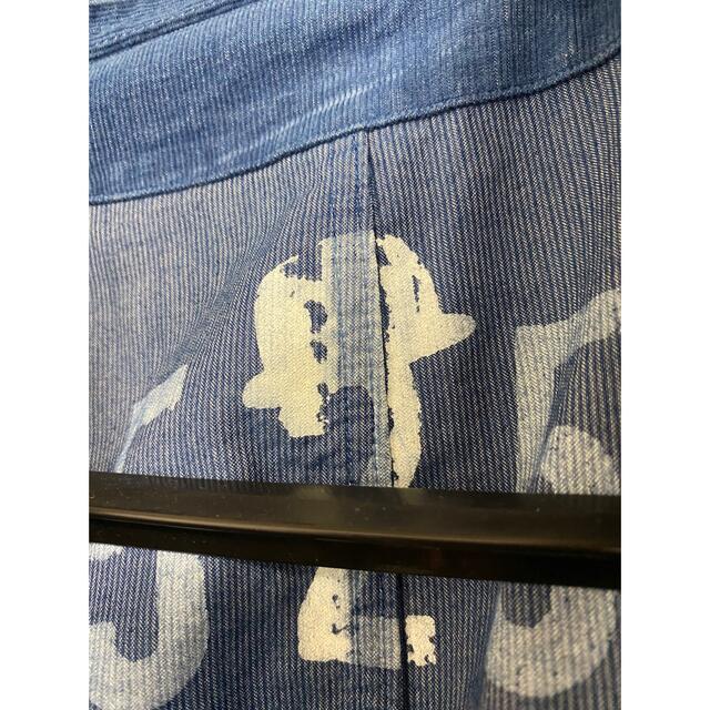 TAKEO KIKUCHI(タケオキクチ)のタケオキクチ　Lサイズコードゥロイ調お洒落シャツ　紺色からブルーにかけて メンズのトップス(シャツ)の商品写真