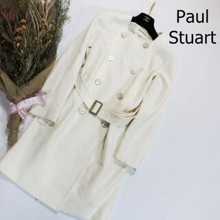 Paul Stuart ポールスチュアート ノーカラーコート サイズ6 M ホワイト ベルト 日本製 白の通販 ラクマ