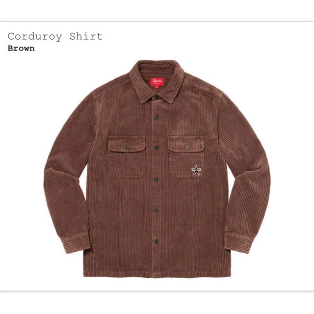 Supreme Corduroy Shirt brown Lサイズ