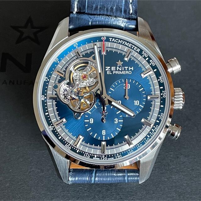 ZENITH(ゼニス)のゆう様　専用　　ゼニス　クロノマスターオープン　ブルー　ZENITH  メンズの時計(腕時計(アナログ))の商品写真
