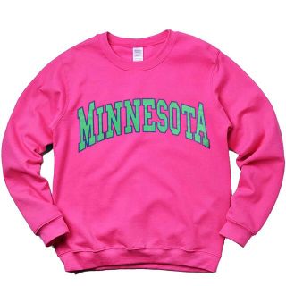 男女兼用　MINNESOTA ミネソタスウェット　ミネソタトレーナー（ピンク）(スウェット)