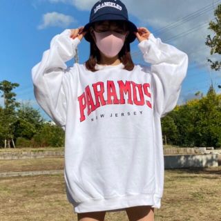 男女兼用PARAMUS パラムス　スゥエット　パラマス　トレーナー（白）(スウェット)