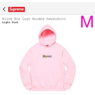 シュプリーム(Supreme)のBling Box Logo Hooded Sweatshirt Pink M(スウェット)